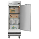 29 in. One Door Commercial Reach-in Refrigerator, 23 cu. ft. in Stainless-Steel (RIR-1D-SS)