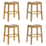 Iyani - Coastal Modern Wood Bar Height Kitchen Bar Stool