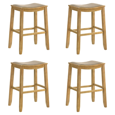 Iyani - Coastal Modern Wood Bar Height Kitchen Bar Stool