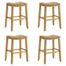 Iyani - Coastal Modern Wood Bar Height Kitchen Bar Stool