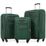 Softside Luggage Expandable 3 Piece Set Upright Spinner Lightweight Suitcase