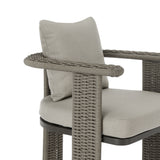 Ciela - Outdoor Dining Chair With Rattan Trim Aluminum Frame And Clouded Taupe Cushion (Set of 2) - Dark Bronze / Gray