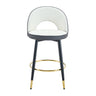 Upholstered Rotatable Bar Chair With Metal Legs For Dining Room