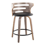 Cosi - Fixed-Height Swivel Counter Stool With Light Gray Wood Base (Set of 2)