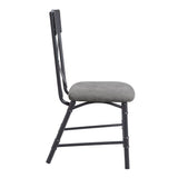 Edina - Side Chair (Set of 2) - Gray Fabric, Oak & Sandy Black