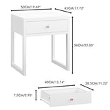 Nightstand With Drawer, Minimalist Bedside Table, Compact End Table For Bedroom - White