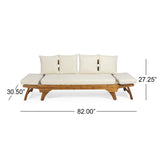 Outdoor Acacia Wood Expandable Daybed With Cushions