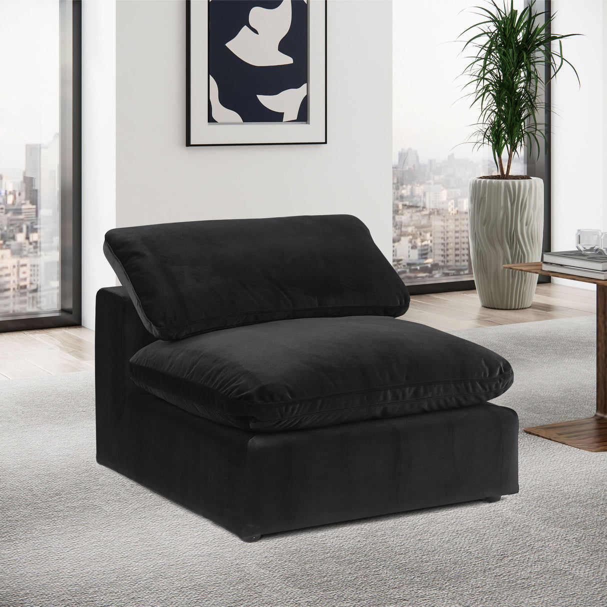 Comfy - Velvet Armless Chair