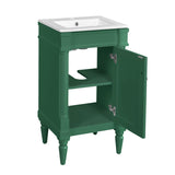 Bathroom Vanity With Sink, Storage Cabinet With Door, Drop In Sink, Compact Freestanding Design