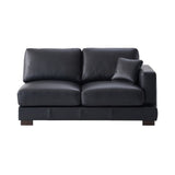 Geralyn - Sectional Sofa With 2 Pillows - Black Leather