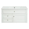 Modern Wall Mounted Floating Cabinet With Double Drawer And Sink