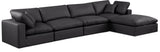 Comfy - 5 Piece Faux Leather Modular Sectional With Chaise