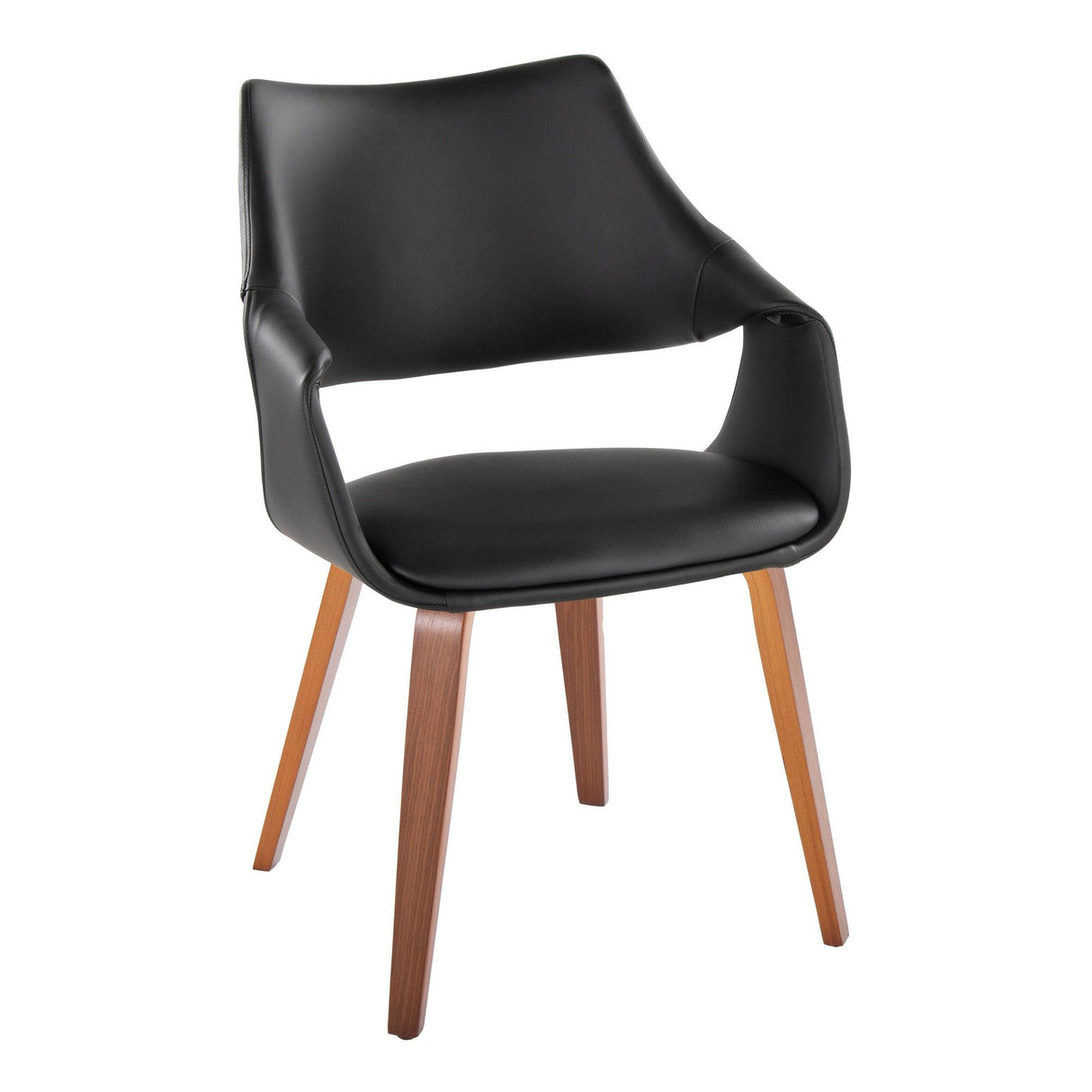 Curvo - High Back Upholstered Chair (Set of 2) - Walnut Wood Legs