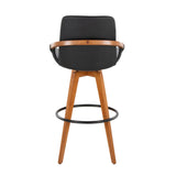 Cosmo - 29" Fixed-Height Barstool With Swivel - Walnut Bamboo