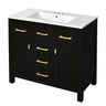 Bathroom Vanity With Sink, Cabinet With 4 Drawers & 2 Soft Close Doors, Rectangular Storage Unit For Bathroom