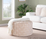Braided - Round Velvet Ottoman