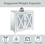 Noralie - 2 Door Console Cabinet - Mirrored & Faux Diamonds