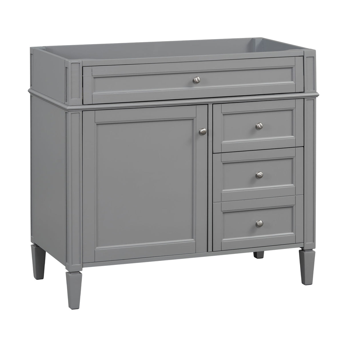 Bathroom Vanity Without Top Sink, Modern Bathroom Storage Cabinet With 2 Drawers And A Tip-Out Drawer