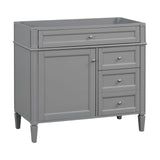 Bathroom Vanity Without Top Sink, Modern Bathroom Storage Cabinet With 2 Drawers And A Tip-Out Drawer