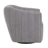 Finley - Upholstered Contemporary Swivel Accent Chair - Black Metal