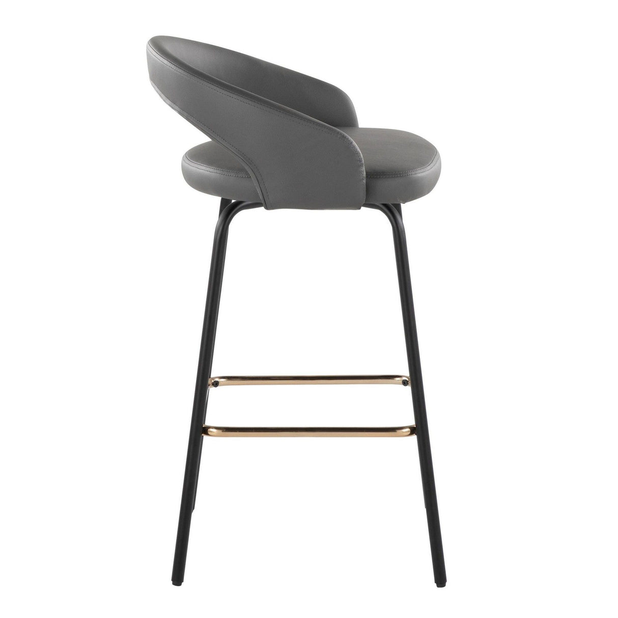 Grotto - Upholstered Fixed-Height Counter Stool - Black Metal