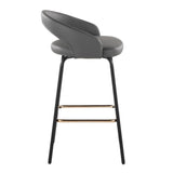 Grotto - Upholstered Fixed-Height Counter Stool - Black Metal