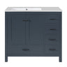 Bathroom Vanity With Ceramic Sink Combo, Abundant Storage Cabinet 2 Soft Close Doors And 5 Drawers