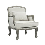 Tania - Chair With Pillow - Cream Linen & Gray
