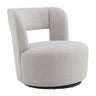 Swivel Comfy Round Barrel Chair With Soft Teddy Fabric For Living Room