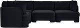 Hammond - Velvet Performance Fabric Upholstered 4 Piece Sectional