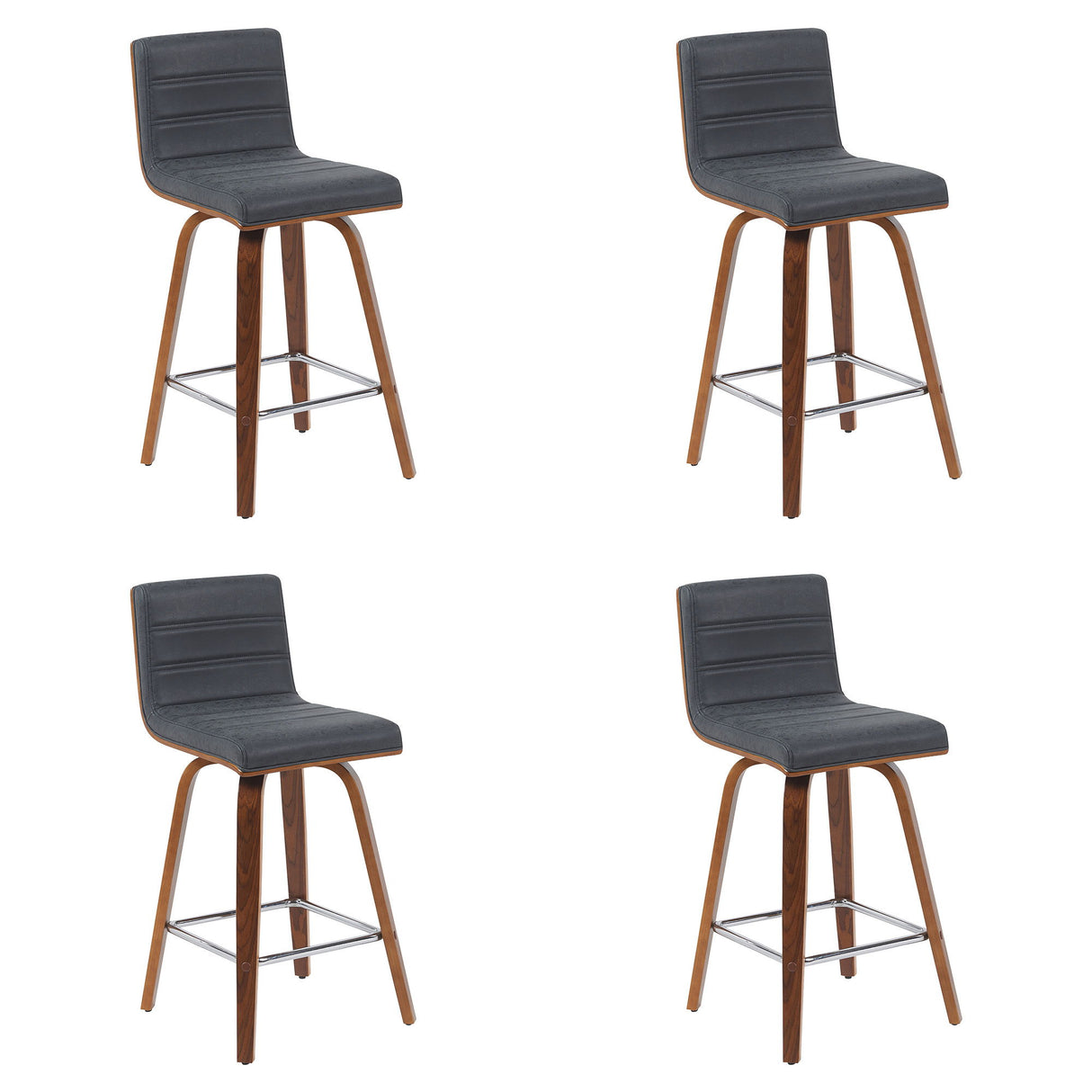 Vienna - Modern Counter Height Swivel Bar Stool - Walnut Finished Wood Frame