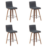 Vienna - Modern Counter Height Swivel Bar Stool - Walnut Finished Wood Frame