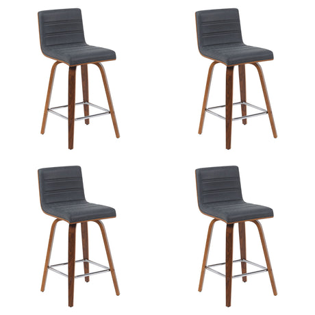 Vienna - Modern Counter Height Swivel Bar Stool - Walnut Finished Wood Frame