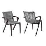 Nabila - Outdoor Wood And Rope Dining Chairs (Set of 2)