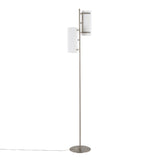 Rhonda - Floor Lamp - Brushed Nickel With White Shade