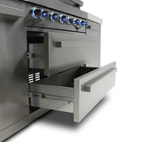 Mont Alpi Original Series 15 Ft Propane Outdoor Kitchen Island w/ Side Burner, Beverage Center, & Kegerator - MAi805-KEGBEV