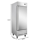 27 in. Commercial One Door Convertible Refrigerator/Freezer with 23 Cu. Ft. Capacity in Stainless Steel, ETL Listed (KM-RIC-1DSS)