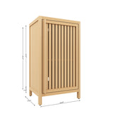 Bamboo Freestanding Storage Cabinet With Door And Shelf For Bathroom, Living Room, Kitchen - Natural / Natural Wood