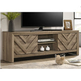 Chevron Patterned Living Room TV Stand - Light Brown