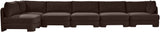 Hammond - Velvet Performance Fabric Upholstered 6 Piece L-Shaped Armless Sectional