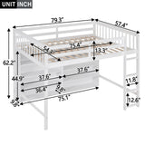 Loft Bed With 8 Open Storage Shelves And Built In Ladder
