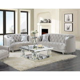 Elliston - 2 Piece Living Room Set With Upholstery Nailhead Trim - Gray
