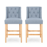 Vienna - Contemporary Fabric Tufted & Wingback Counter Stools (Set of 2)