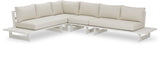 Maldives - 4 Piece Water Resistant Outdoor Patio Modular Sectional With White Base