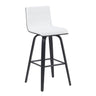Vienna - Modern Swivel Bar Height Stool - Black Brushed Wood Frame