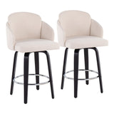 Dahlia - Contemporary Counter Stool (Set of 2) - Black Wood