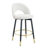 Upholstered Rotatable Bar Chair With Metal Legs For Dining Room