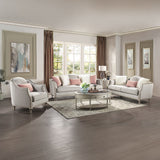 Kasa - Sofa With 5 Pillows - Beige Linen & Champagne