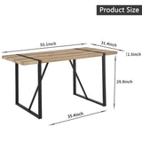 Modern Dining Table With Black Metal Legs For 4 - 6 Person