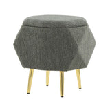 Diamond - Ottoman - Gold Metal Legs